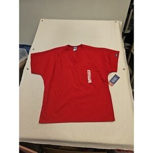 Cherokee Workwear V-Neck Scrub Top Red  Medium Unisex New